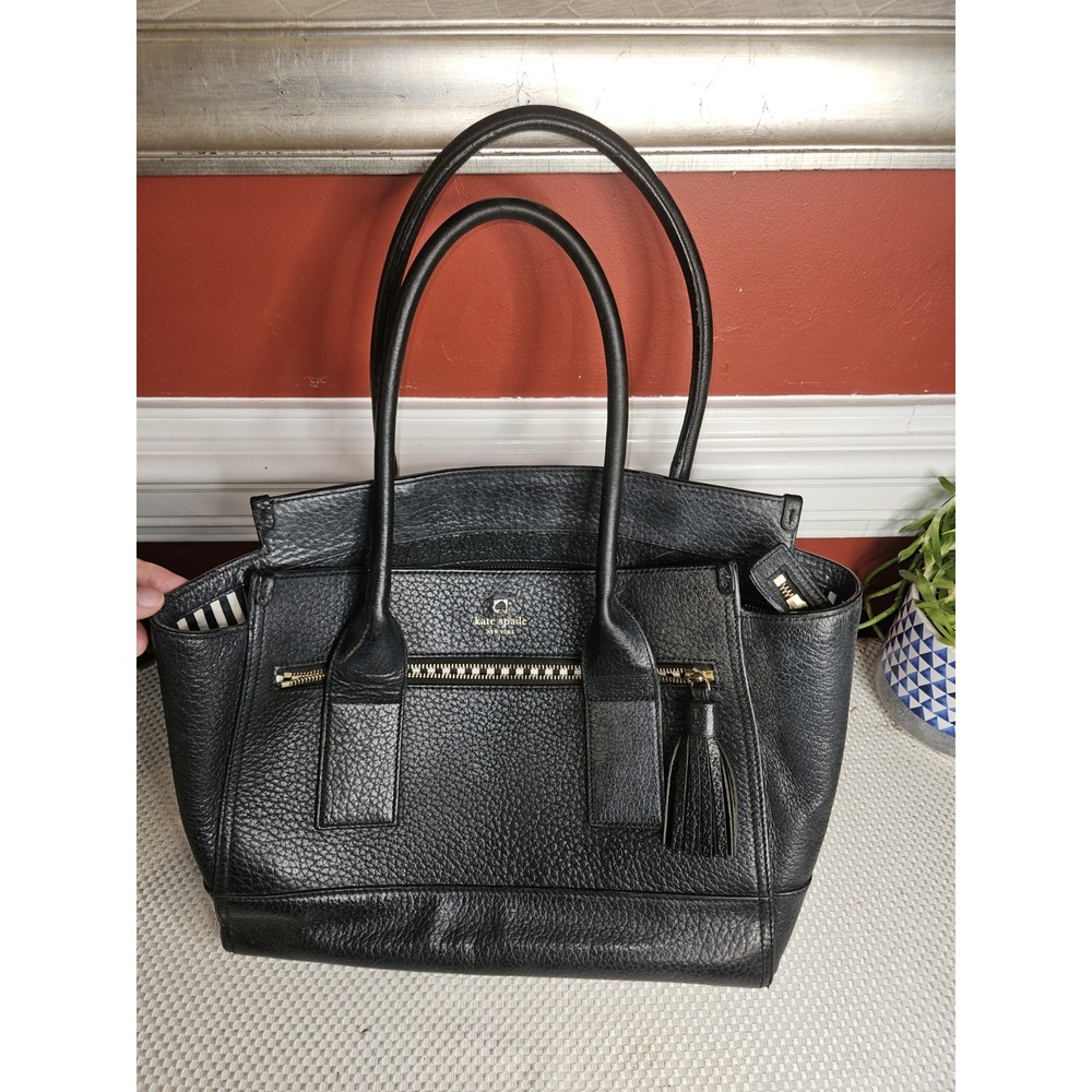 Kate Spade Southport Avenue Oden Black Pebbled Leather Tote Bag